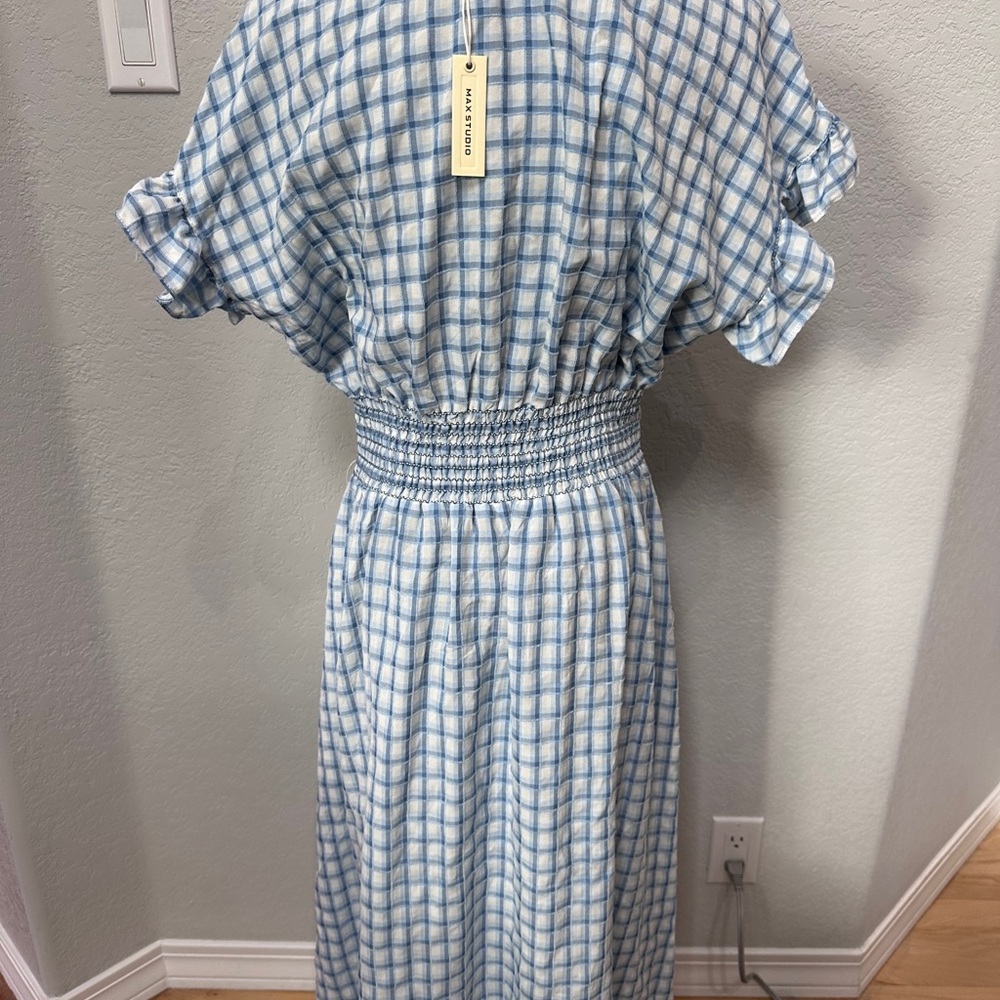 Max studio cute Blue and White Checkered Dress - Picture 3 of 5